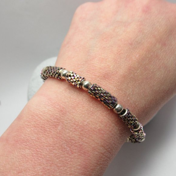 Peyote tube and Sterling silver bracelet - Picture 11 of 11